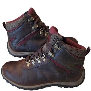 Timberland Women Hiking Boots Brown Leather Waterproof Mid Ankle Size 6.5